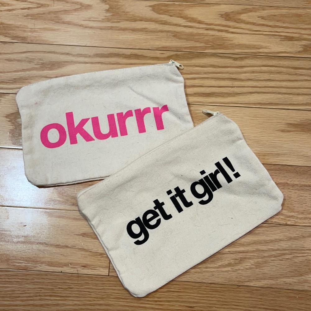 (2) canvas pouch bags